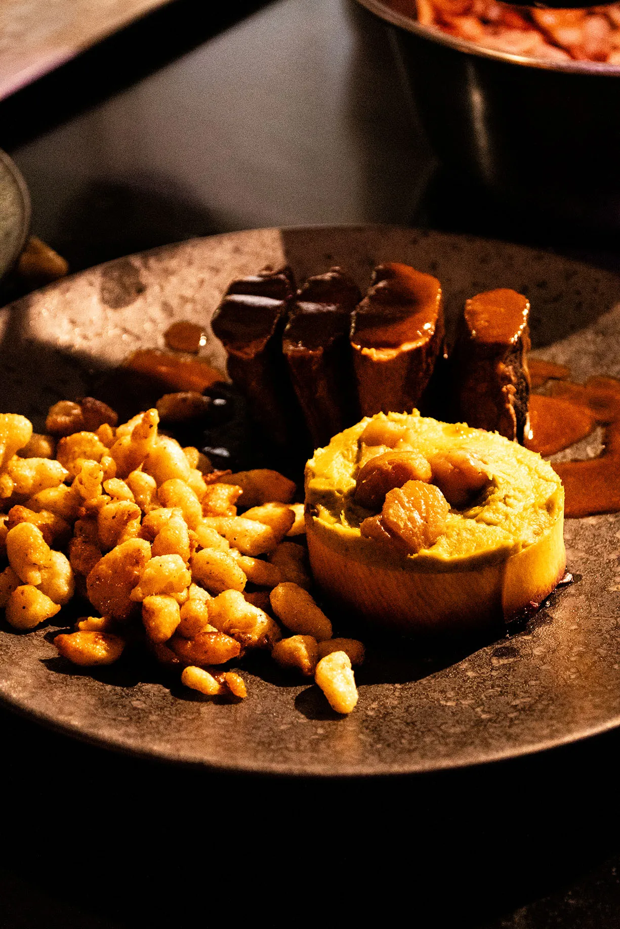 Plat de saison du restaurant La Halle des Sens